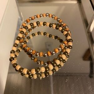 Wood beaded bracelets